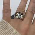 thumbnail image 4 of Silver Chunky Boho Thick Adjustable Stacking Statement Thumb Ring, 4 of 7