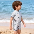 thumbnail image 7 of BXSRUTA Boys Half Zip Swimsuit Toddler Baby Boy Conjoined Swimwear UPF 50+ Beach Bathing Suit for Summer, 7 of 7