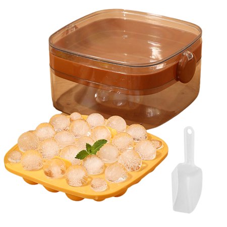 

Ice Cube Tray with Lid and Bin | Space Saving Ice Cube Molds Sphere Maker Ice Cube Maker | Ice Box for Freezer and Cocktail