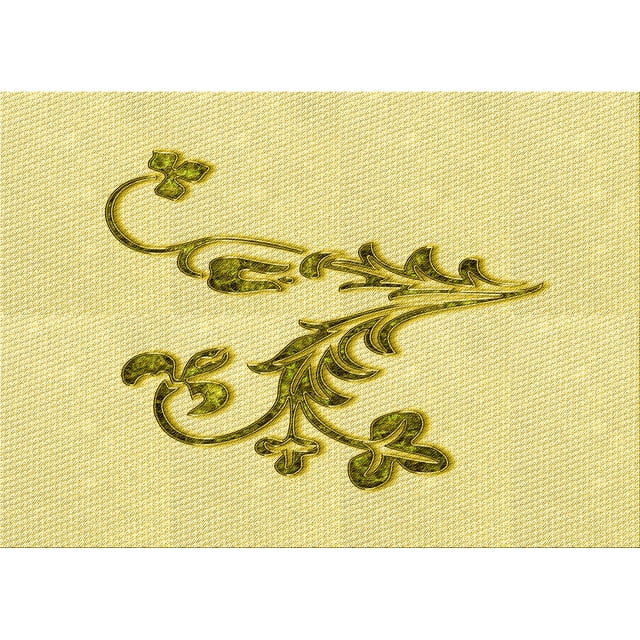 Ahgly Company Tapis Rectangulaire Lavable en Machine Intérieur Transitionnel Jaune Soleil, 6 Pieds x 9 Pieds