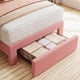 thumbnail image 1 of Historyli Cama individual con cabecero,listones de madera silenciosos,plataforma sin somier,fácil montaje para apartamentos,color rosa cordero., 1 of 6