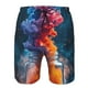 thumbnail image 3 of Fotbe Modern Art Red And Blue Colors Trajes de Baño Estampados para Hombre, Shorts de Verano de Secado Rápido, Ropa de Playa, Bañadores-Large, 3 of 6