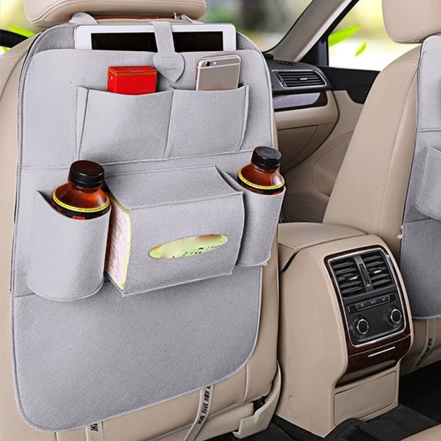 Bolsa organizadora para respaldo de asiento de coche | Tela no tejida universal | Gran capacidad con múltiples bolsillos para coche, SUV, camión, camper, barco | Fácil instalación y plegable