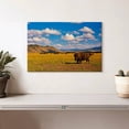 thumbnail image 2 of Elephant Stock Bison In National Park Wall Art - Horizontal Canvas Wall Art - Living Room Wall Decor - Animal Canvas - Brown And Blue Decor - 12" x 8", 2 of 8