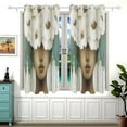thumbnail image 2 of Woman with Daisy Flower Blackout Curtains for Living Room Bedroom 55W x 54L Insulated Window Drapes 2 Panels, 2 of 5