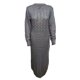 thumbnail image 2 of VISgogo Vestido de Punto de Manga Larga para Mujer, Patrón de Ganchillo Color sólido Acanalado Cuello Redondo Casual Fiesta de Club Largo de una Pieza VISgogo  moda, 2 of 5