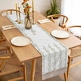 thumbnail image 3 of Table Runner 48 Inches Long for Kitchen Dining, Beige Floral Dresser Scarf Farmhouse, Dining Table Decorations for Wedding/Parties, Spring Summer Botanical Flowers 13 x 48 In, 3 of 8