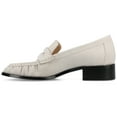 thumbnail image 3 of Journee Womens Danna Ruched Round Toe Block Heel Comfort Penny Loafer, 3 of 10