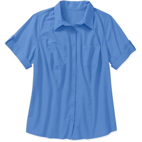 White Stag Women's Plus-Size Woven Camp Shirt - Walmart.com