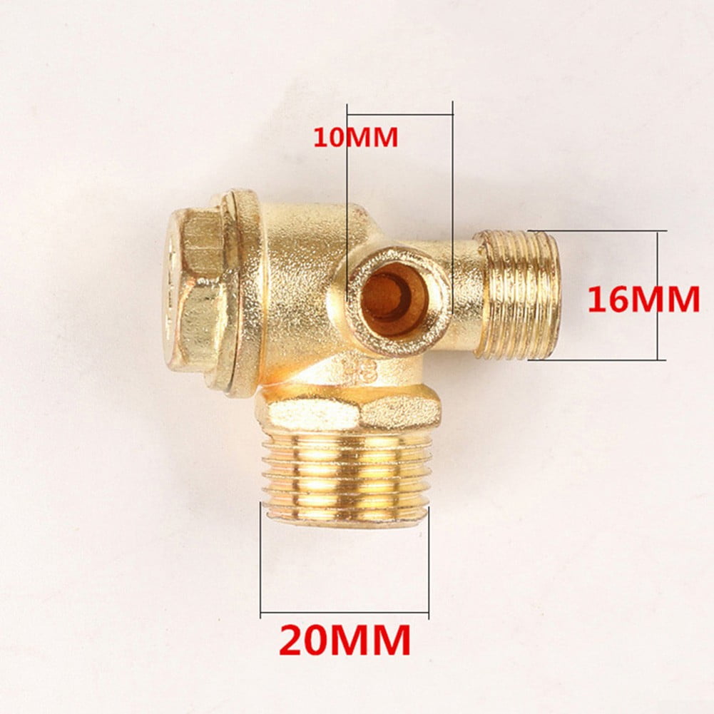 Air Compressor 3-Port Brass Male Threaded Check Valve Connector Tool T.USHH 