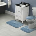 thumbnail image 2 of Garland Rug Finest Luxury Washable Bath Set, 3 Piece Set (21"x34" Bath Rug, Contour Rug, & Toilet Lid) Basin Blue, 2 of 6
