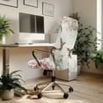 thumbnail image 3 of Whosucclay Hummingbird Cherry Blossom Print Office Chair Cover, Washable Chair Slipcovers Removable Computer Chair Slipcovers with Elastic Bottom Protective Rotating Desk High Back Seat-S, 3 of 7