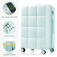 thumbnail image 2 of 3 Pieces Luggage Set, 20 inch with USB Port, Carry-on Luggage with Cup Holder, ABS Hard Shell Luggage with Spinner Wheels, Green, 2 of 9