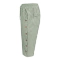 thumbnail image 3 of Striped Capri Pants Women Drawstring Loose Fit Button Pants Lightweight Summer Pinstripe Pants, 3 of 8