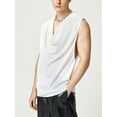 thumbnail image 5 of INCERUN Men's Sleeveless Loose Vest Cowl Neck Low-cut Summer T-shirts, 5 of 9