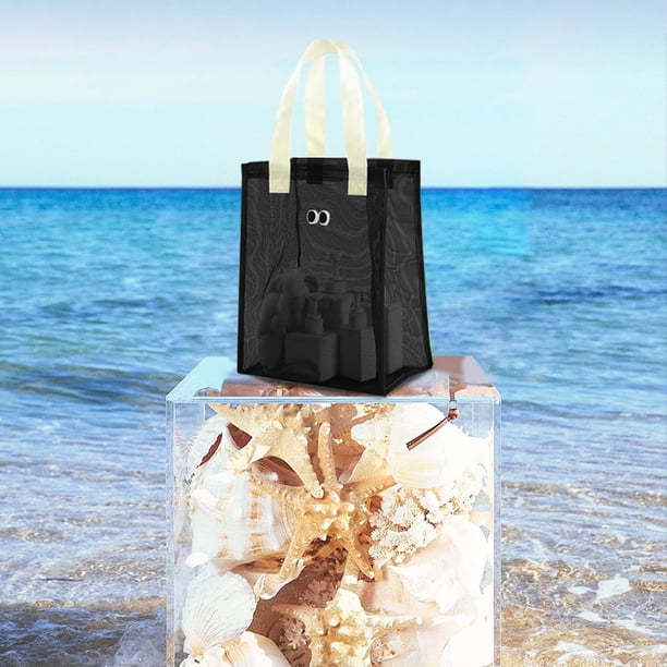 Bolsa de playa de malla resistente a la arena | Bolsa ligera de poliéster con correas reforzadas | Gran capacidad para toallas, juguetes, protector solar y zapatos | Bolsa plegable para guardar