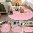 thumbnail image 5 of Happy Valentine's Day Round Area Rug 8Ft Washable Large Circle Rugs for Living Room Dorm, Pink Shining Love Heart Romantic Non-Slip Carpet Floor Mats Indoor Outdoor Carpet Runner Aesthetic Home Decor, 5 of 8