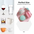 thumbnail image 6 of Vsdgher Pastel Macarons Delight Leather Coasters for Drinks, Durable Drink Coasters 4 Set for Tabletop Protection, Luxurious Home Décor and Housewarming Gift-Hexagon, 6 of 6