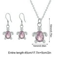 thumbnail image 4 of HHBEAUTY Crystal Turtle Pendant Necklace Earring Set for Women Cute Animal Sea Turtle Clavicle Necklace Drop Earrings Jewelry Set，Pink, 4 of 5