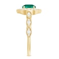 thumbnail image 4 of Rosec Jewels Vintage Style Lab Grown Emerald Engagement Ring - AAAA Grade - Emerald Diamond Ring for Women - with Jewelry Box, 10K Yellow Gold, US 13.00, 4 of 9
