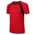 thumbnail image 3 of Fldy Kids Boys Football Soccer Jerseys Shirt Short Sleeve Dry Fit T-Shirt Running Workout Shirts Red L, 3 of 4