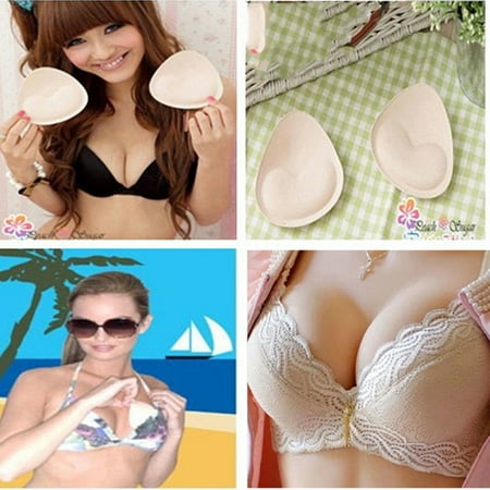 

ZIOKOK 1Pair Lady Sexy Triangle Bikini Insert Push Up Padded Breast Enhancer Bra Super Boost