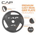 thumbnail image 3 of Disco de pesas CAP Barbell de 20 kg, hierro fundido con agarre, 2 pulgadas, 3 of 6