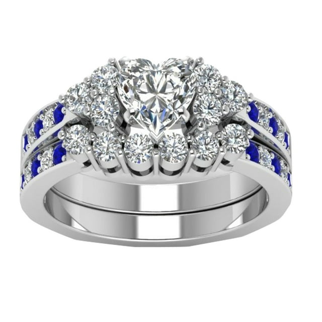 Awdenio Luxury Shiny Jewelry Full Diamond Rings Wedding Bridal Rings Promise Rings