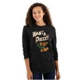 thumbnail image 3 of Want a Piece Halloween Candy Humor Plus Size Long Sleeve Graphic Tee Shirt Brisco Brands 2X, 3 of 5