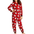 thumbnail image 1 of BeQeuewll Parent-Child Hooded Rompers Family Matching Xmas Santa Zip Up Outfit, 1 of 5