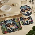thumbnail image 5 of Funny Glasses Wolf Shower Curtain Sets with Rugs 4 Piece Rustic, 5 of 7