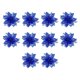 thumbnail image 4 of 10x Adornos de arreglo floral de Pascua navideña de 14,5 cm con flores brillantes para Azul profundo, 4 of 9