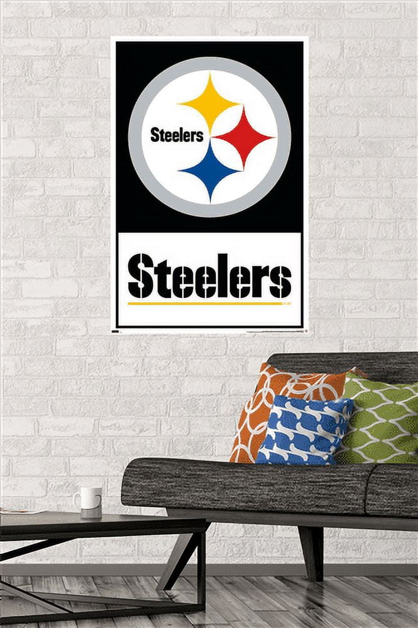 NFL Pittsburgh Steelers - Logo 21 Wall Poster, 14.725" x 22.375", Framed