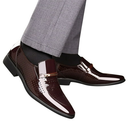 Mepaouo Men s Tuxedo Dress Shoes Classic Casual Oxford Slip on Shoes Business Formal Leather Shoes