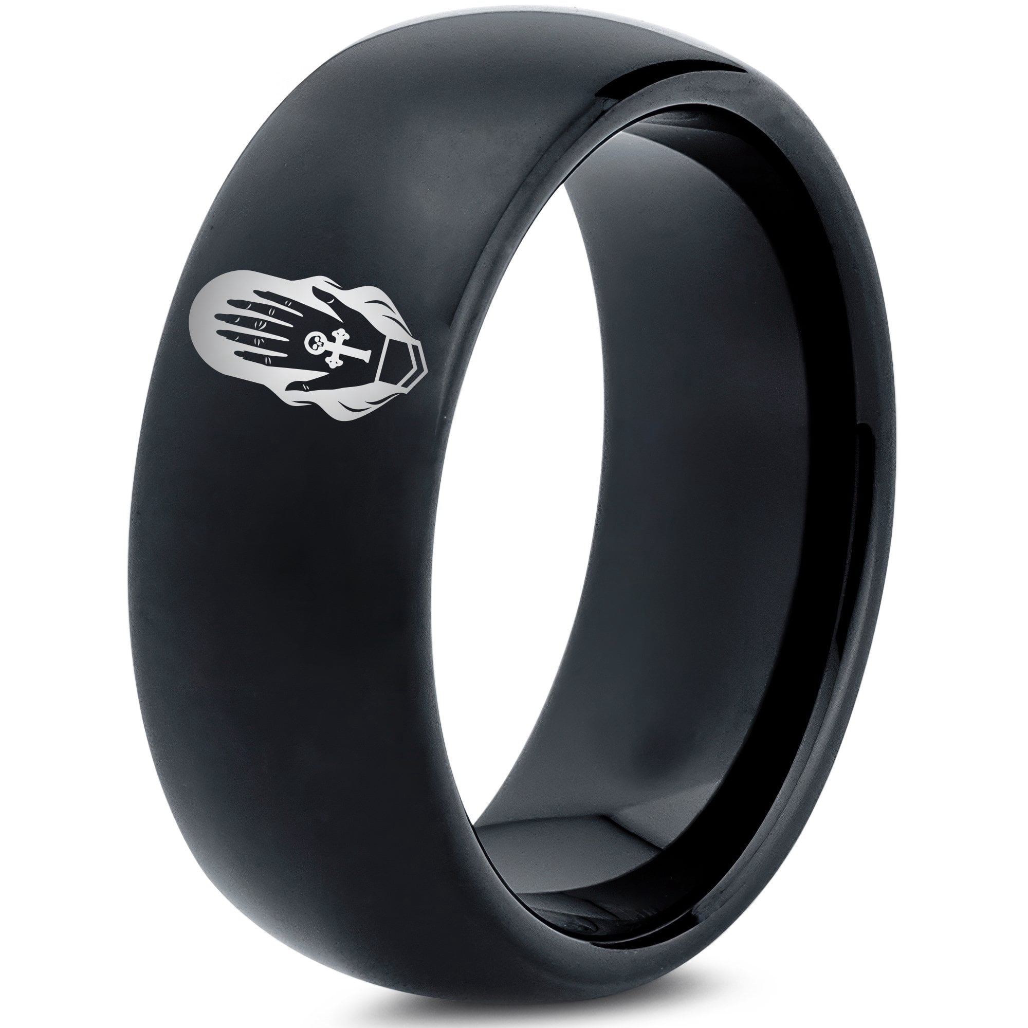 Rings for Men Black Tungsten Gamer Valentine Fathers Day Gift Daughter Customized Jewelry