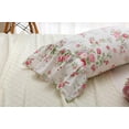 thumbnail image 2 of Meaning4 Rose Floral Long Ruffles Pillow Shams Cotton 2 Pieces (King Size, Rose), 2 of 9