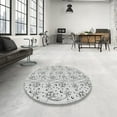 thumbnail image 3 of Ahgly Company Indoor Round Patterned Gray Novelty Area Rugs, 6' Round, 3 of 6