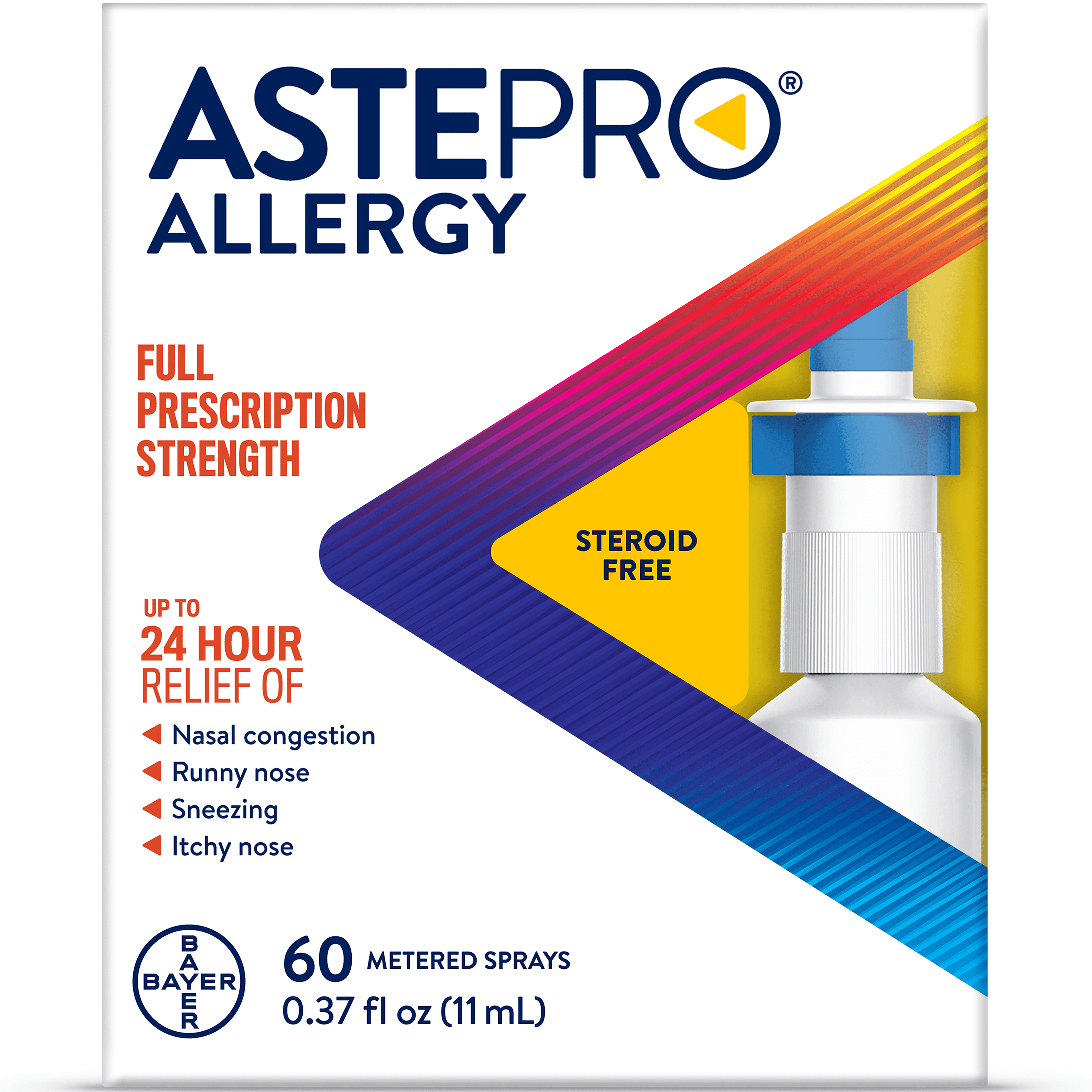 Astepro Allergy Medicine, Steroid Free Antihistamine Nasal Spray, 60 Metered Sprays