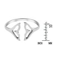 thumbnail image 2 of Ocean-Inspired Dolphin Tails Open-Ended Sterling Silver Band Ring-8, 2 of 5