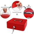 thumbnail image 3 of Caja Fuerte De Seguridad Para Dinero VIMI Con Llaves Charola Removible Rojo, 3 of 8