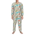 thumbnail image 3 of Yiaed Wild Sea Life Print Men’s Pajamas Set - Long Sleeve Button Down Sleep Shirt and Pajama Bottoms Sleepwear Set Mens Pjs Sets Men's Pajama Bottoms-, 3 of 7