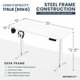 thumbnail image 2 of MotionGrey - Ergo2 Adjustable Electric Standing Desk with Memory Settings - 43" x 24" White Top White Frame - Ergonomic Desk for Home and Office, 2 of 10