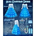 thumbnail image 2 of Princess Costumes for Girls, LED Light Up Dress Up with Luminous Crown Necklace Sets, Blue Costume Kids Fancy Dress for Carnival Party, 130, 2 of 7