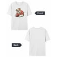 thumbnail image 6 of T Shirts for Women Short Sleeve Cotton Crewneck T-Shirt, French Bulldog Rugby Sport Tee Tops Casual Basic T-Shirts, XS-5XL White XXL, 6 of 7