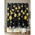 thumbnail image 4 of Black Yellow Christmas Balls Shower Curtain Set ，Waterproof Fabric Shower Curtains Xmas Snowflake Shower Curtains for Bathroom,Bathroom Decor 36"x72", 4 of 6