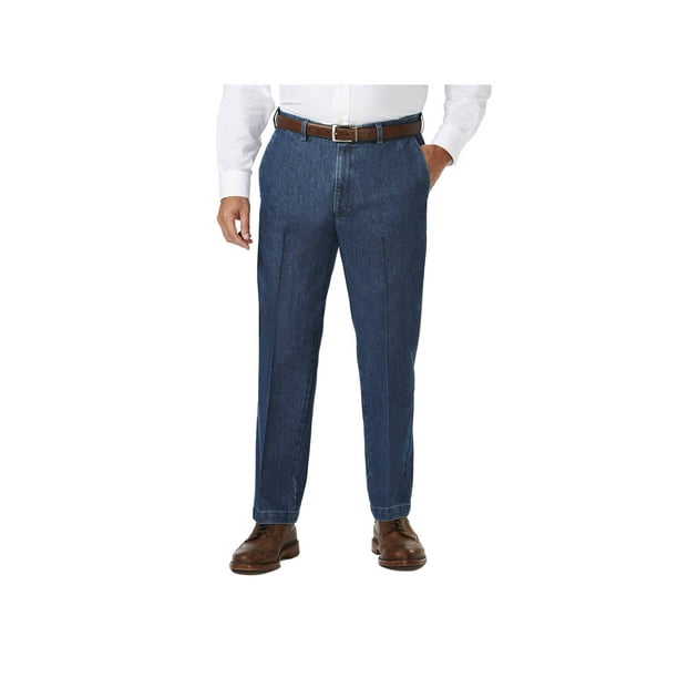 haggar stretch denim trousers