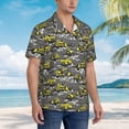 thumbnail image 2 of Lsque Modern Yellow Excavator pattern Hawaiian Shirt for Men, Unisex Summer Beach Casual Short Sleeve Button Down Shirts-Medium, 2 of 9