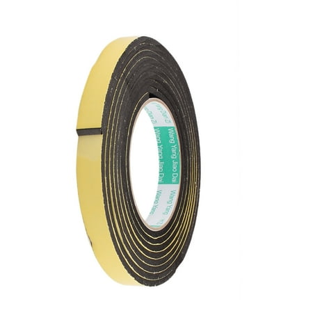 - 12mm Width 6mm Thickness EVA Single Side Sponge Foam Tape 2 M Length