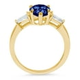 thumbnail image 2 of 2.5 ct Pear Cut Simulated Tanzanite 3 Stone 18K Yellow Gold Womens Engagement Ring, 2 of 3