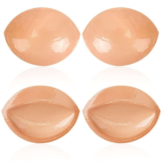 Deago 2 Pairs Double Sided Sticky Bra Inserts Reusable Push Up Lift Self Adhesive Bra Pads for Bikini Swimsuit Sports Strapless Bra